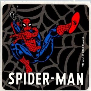 Y2K 2001 Marvel Spider-Man Sticker SandyLion SmileMakers VTG‎
